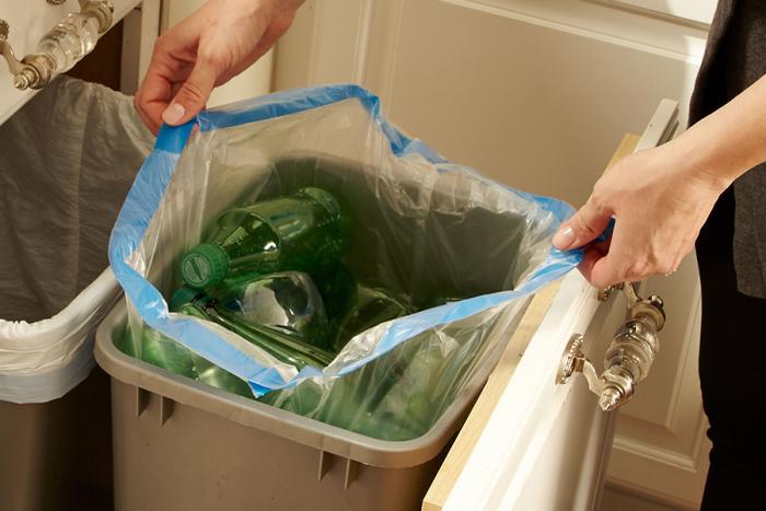 Clear blue recycling online bags